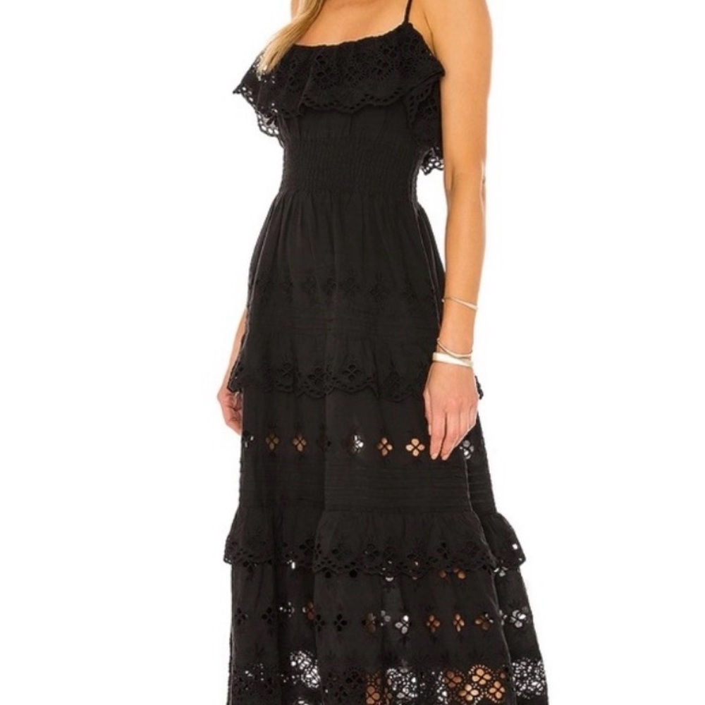Lovers + Friends Black eyelet Maxi Dress